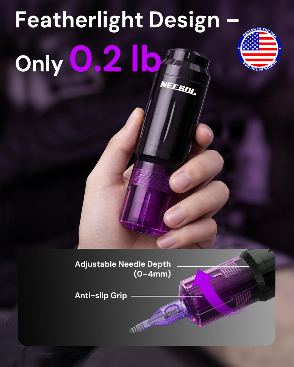 Black tattoo ink bottle providing bold, consistent color application.