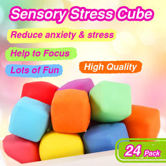 Neec stress cubes being held in hand, portable fidget design.