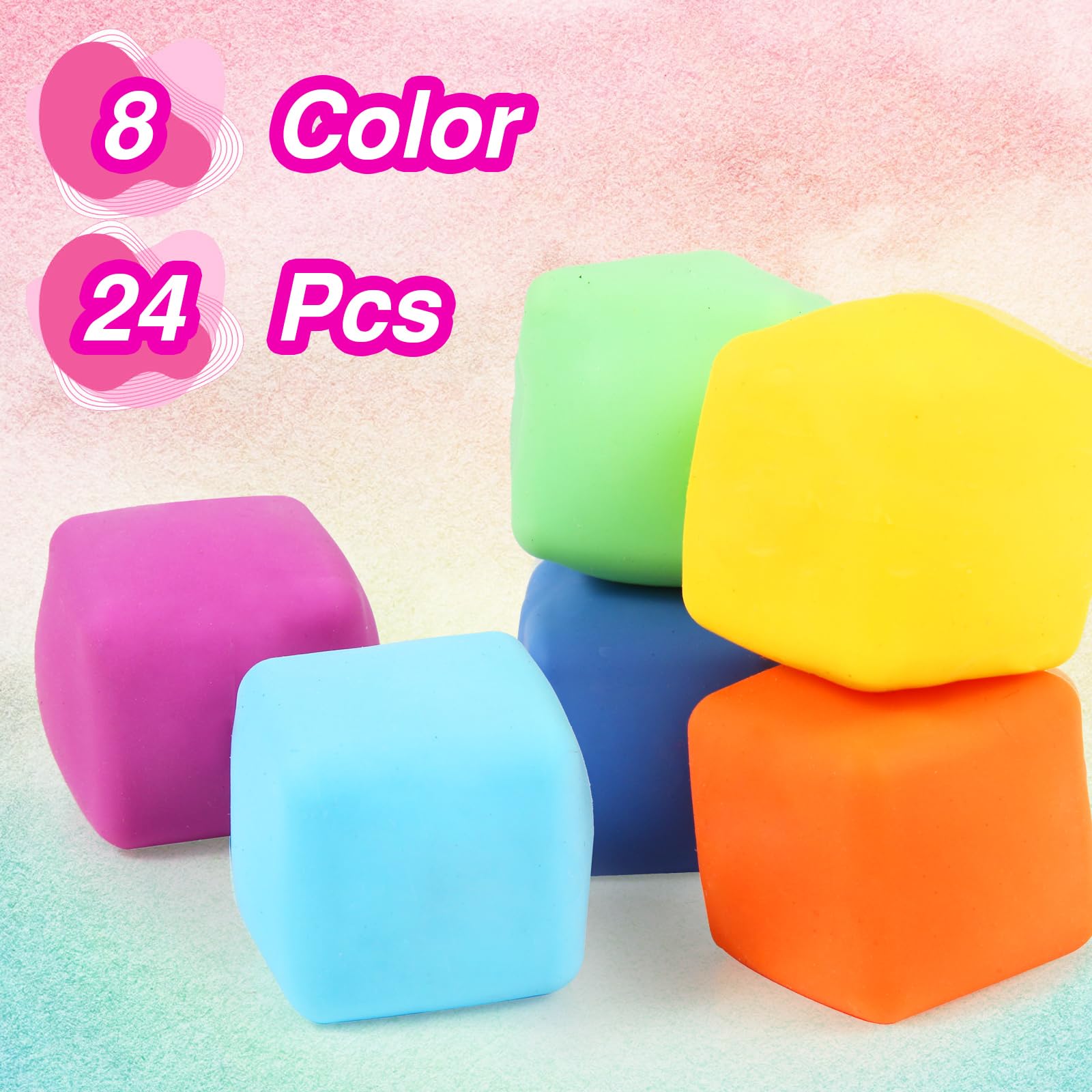 Neec stress cubes pulled and stretched for interactive sensory play.