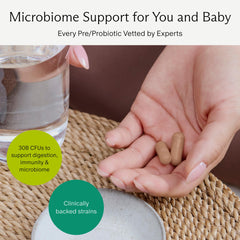 Needed capsules closeup highlights product quality and potency for mom and baby.