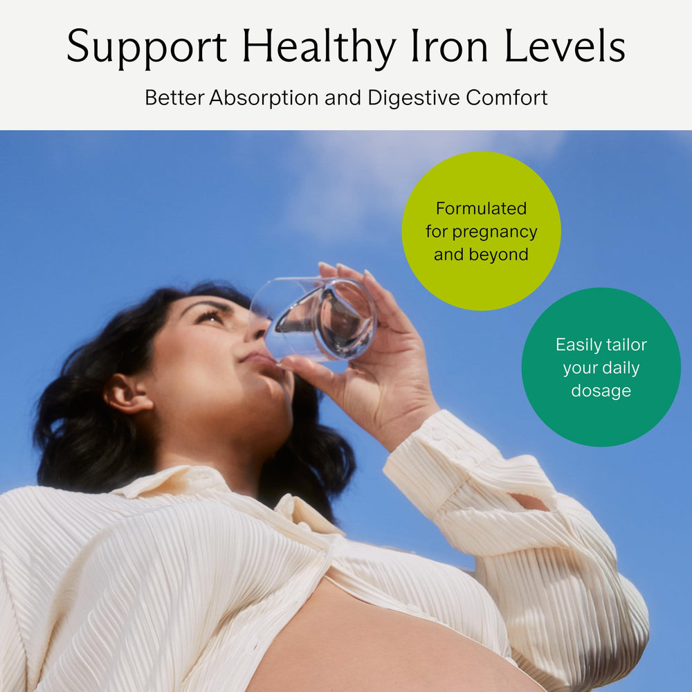 Needed Prenatal Iron dosage bottle shot suggests flexible daily dosing.