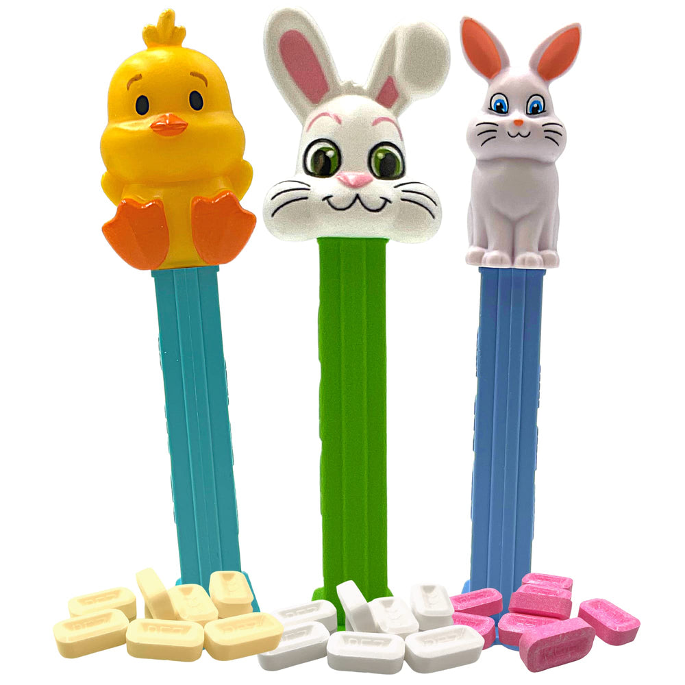 Needzo Easter Pez dispensers cherry and lemon candies add bright citrus flavor.