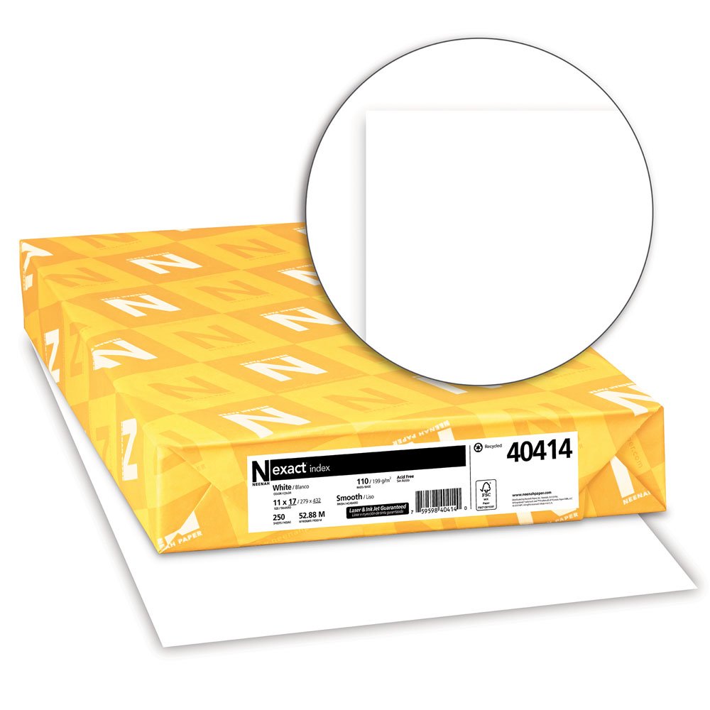 Neenah Exact Index 250 sheets white 11x17 support professional brochures and menus.