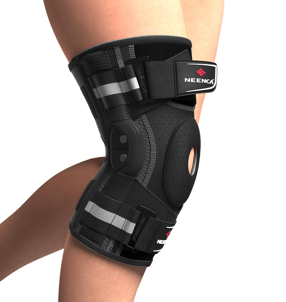 Universal left or right fit NEENCA knee brace for versatile use