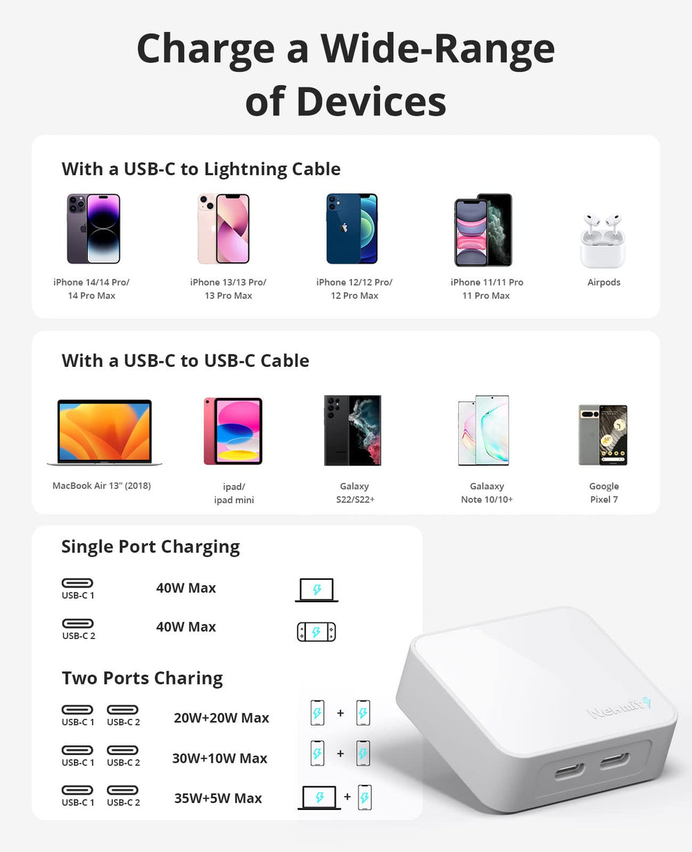 Nekmit can power two iPhones to about 60% in around 30 minutes.