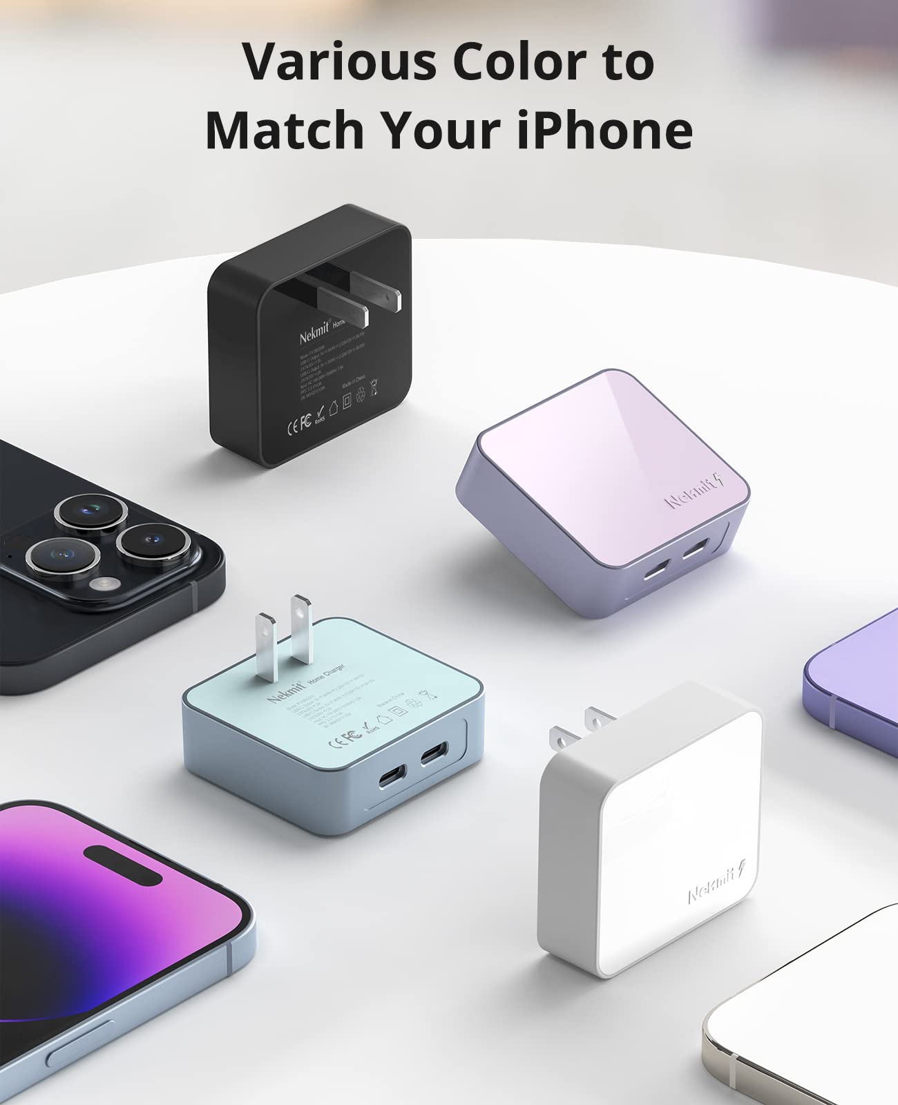 Nekmit GaN II technology keeps the charger compact and portable.
