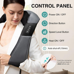 Nekteck heat function close-up highlights gentle warmth for fatigue relief.