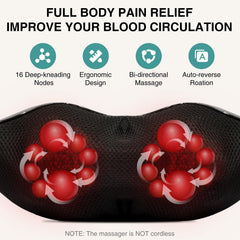 Nekteck neck massager side view shows compact design for travel.