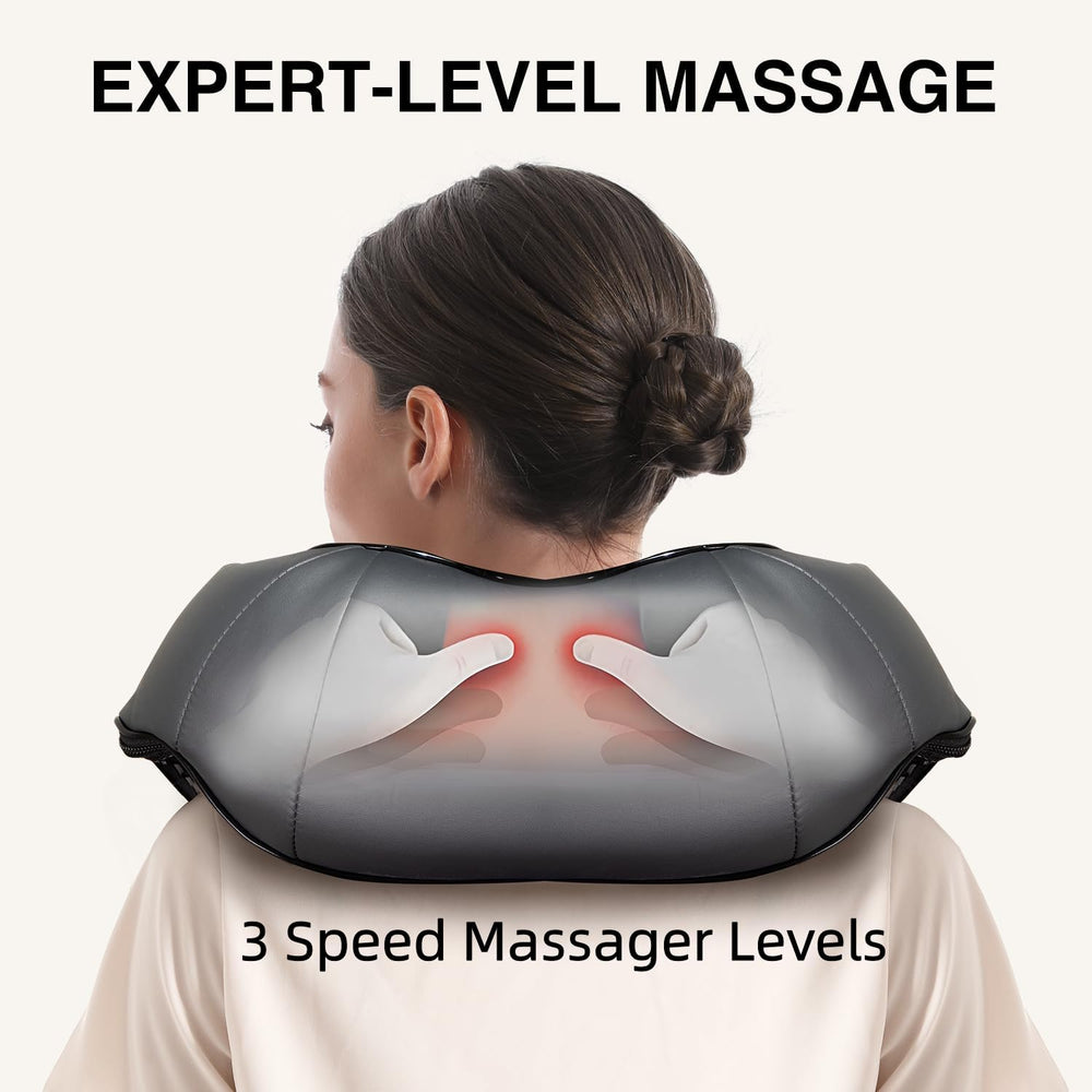 Nekteck massager strap-adjustment detail demonstrates customizable pressure control.
