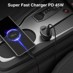 Nekteck USB-C car charger compact body fits in most dashboards.