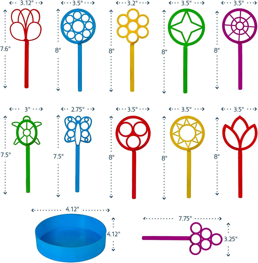 Neliblu bubble wand assortment display invites kids to explore bubbles.