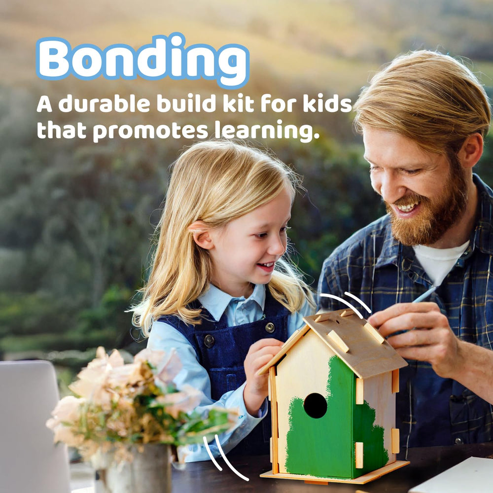 Gift-ready Neliblu birdhouse craft kit for kids and nature lovers