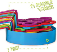 Neliblu large bubble wands in close-up with vibrant shapes.