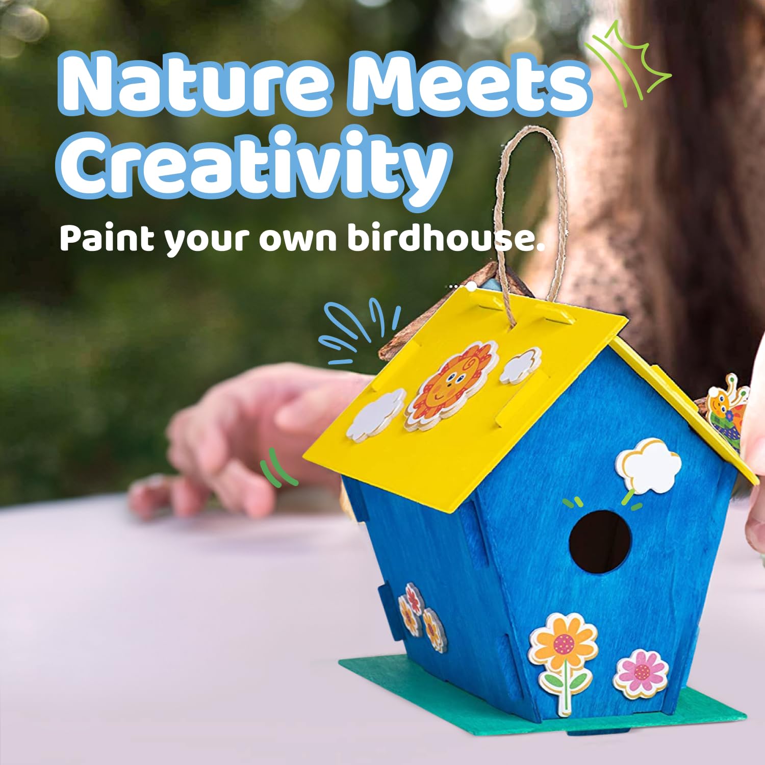 Three shapes and two sizes of Neliblu bird houses for creativity
