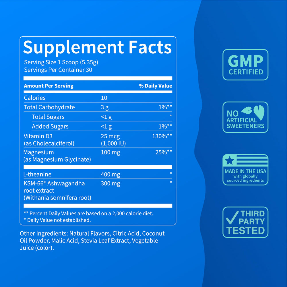 Nello Supercalm ashwagandha-ksm-66 blend highlighted for balanced mood options.