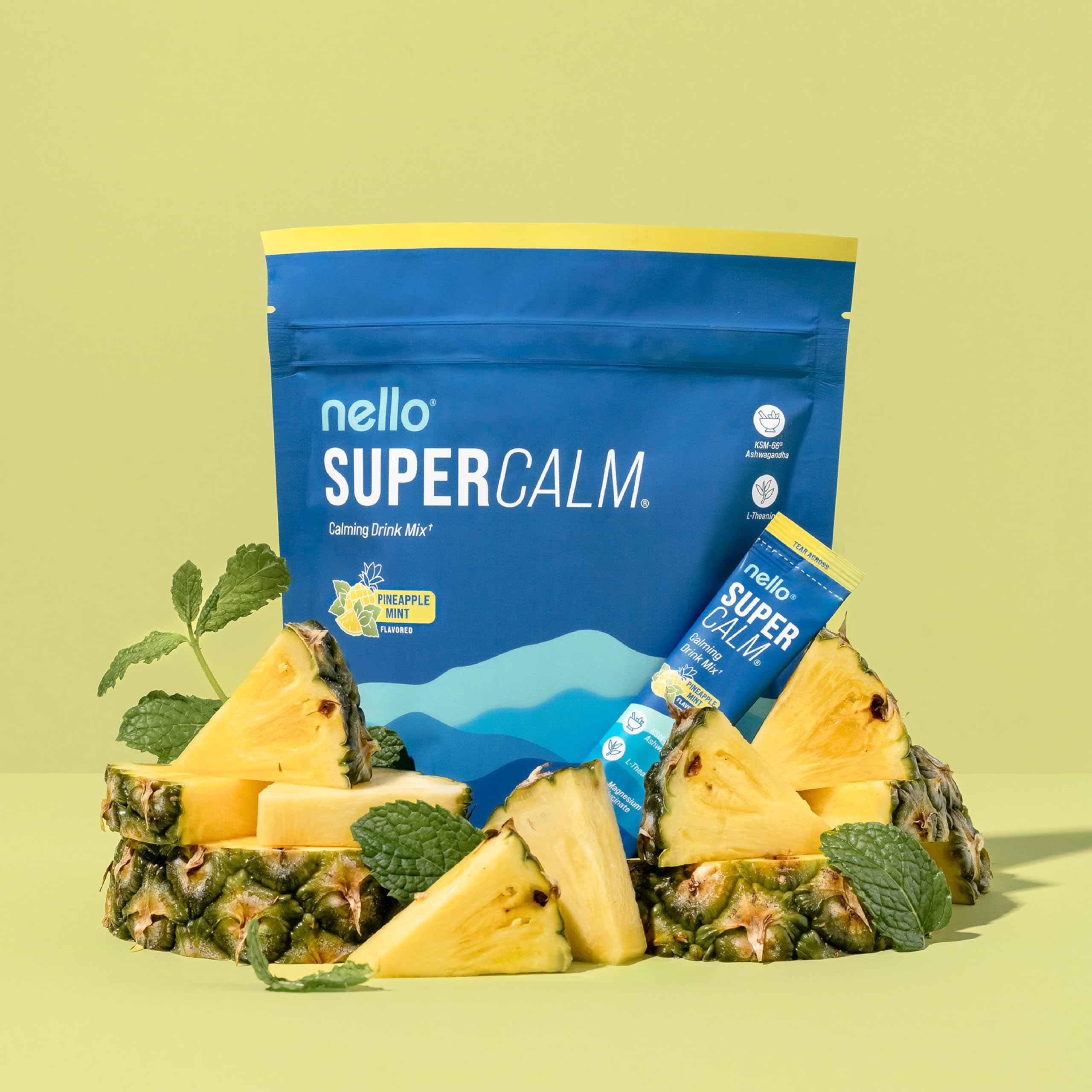 Nello Supercalm L-Theanine promotes calm focus and better relaxation.