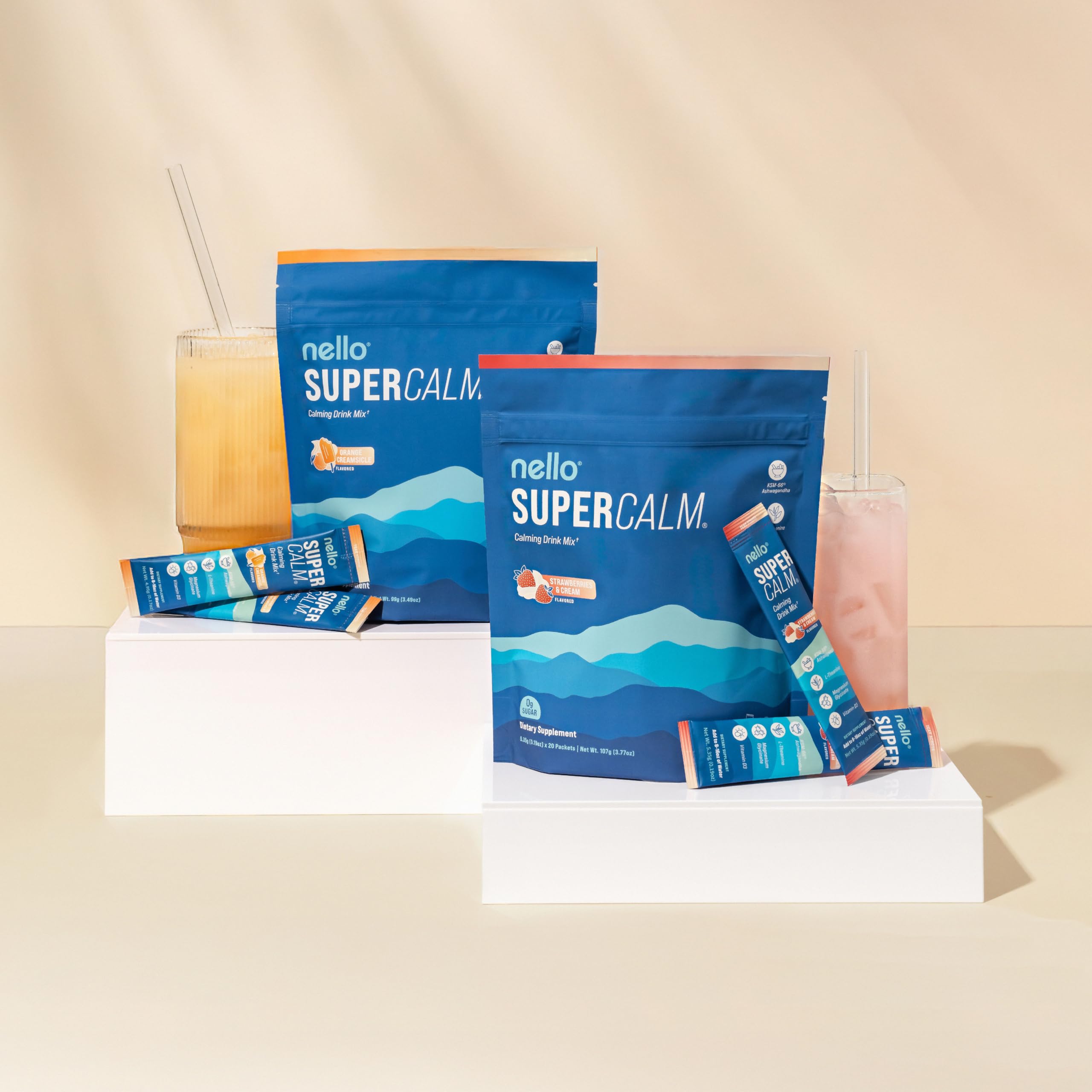 Nello Supercalm label backview reveals clean ingredients and no sugar