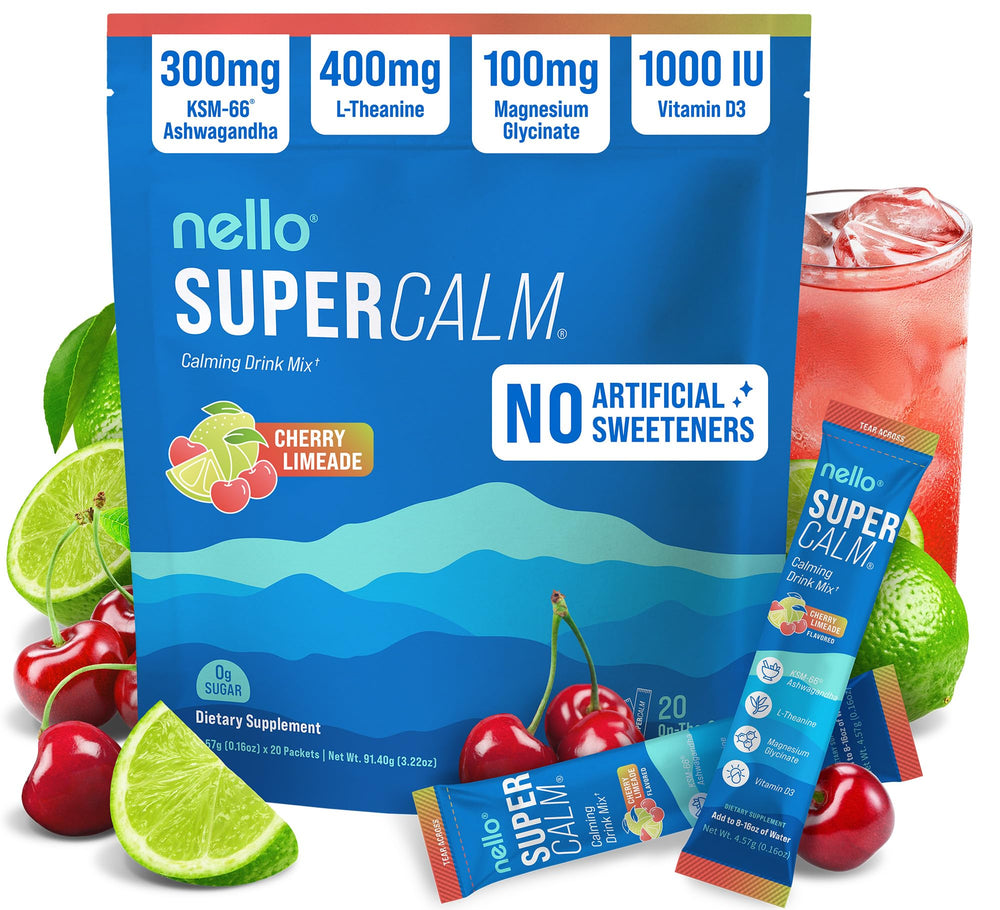 Nello Supercalm packet on the go provides a quick calm and focus boost.
