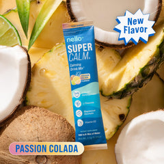Nello Supercalm passion colada canister for quick, tropical-inspired sips.