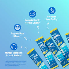 Nello Supercalm powder dissolve in water for quick sip and relaxation.