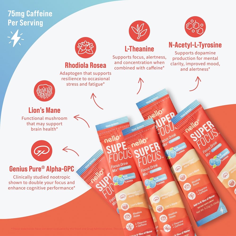 Nello Superfocus focus-energy blend designed to support productivity on demanding days.