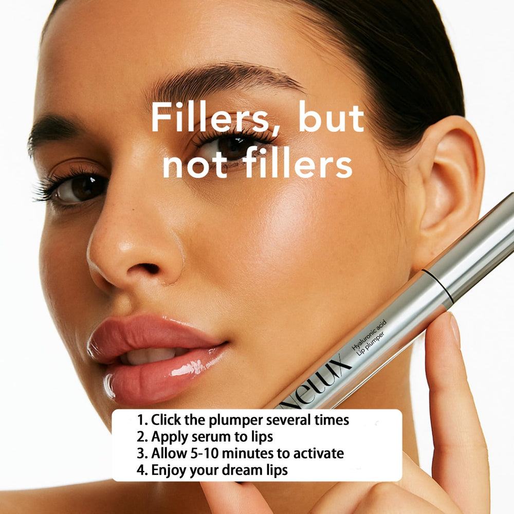 Nelux lip care portrait demonstrates non sticky, high shine finish