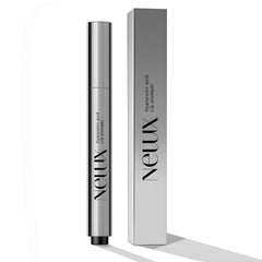 Nelux Lip Plumper bottle with pump demonstrates instant smoothing and hydration