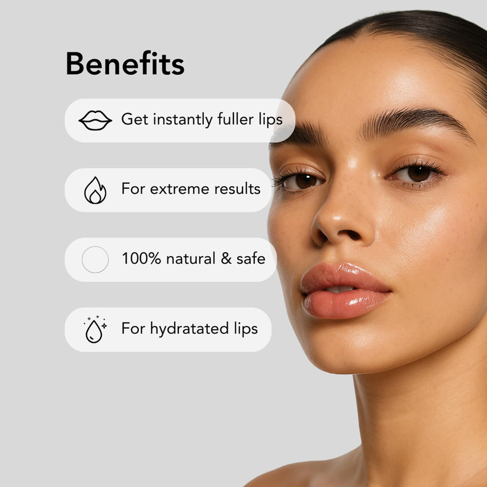 Nelux Lip Plumper gloss close-up highlights crystal clear shine without stickiness