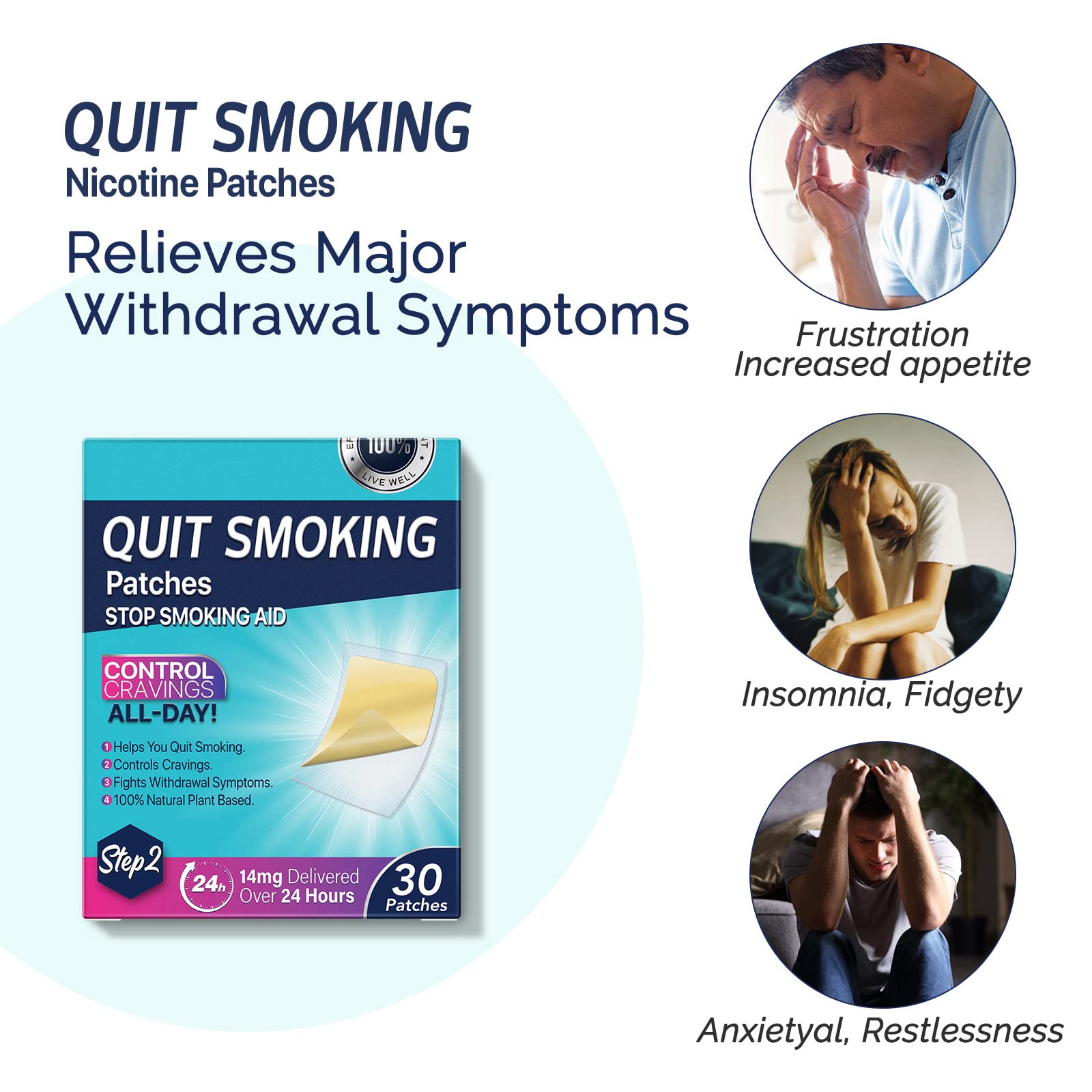 NenMaoKeNu Step 2 quit patch on-skin close-up highlights adhesion and discreet wear.