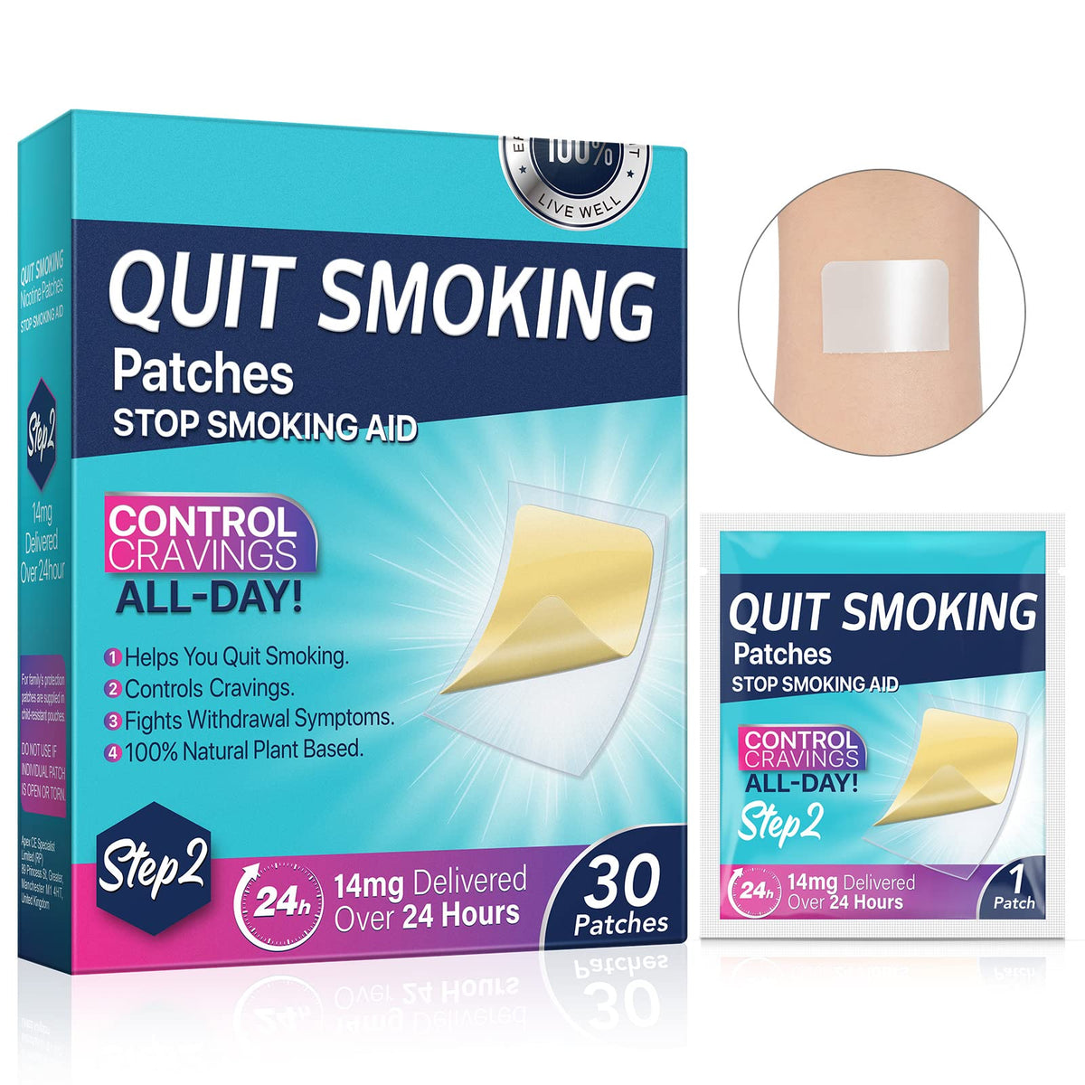 NenMaoKeNu Step 2 quit patch packaging shows a 30-count box for easy daily use.