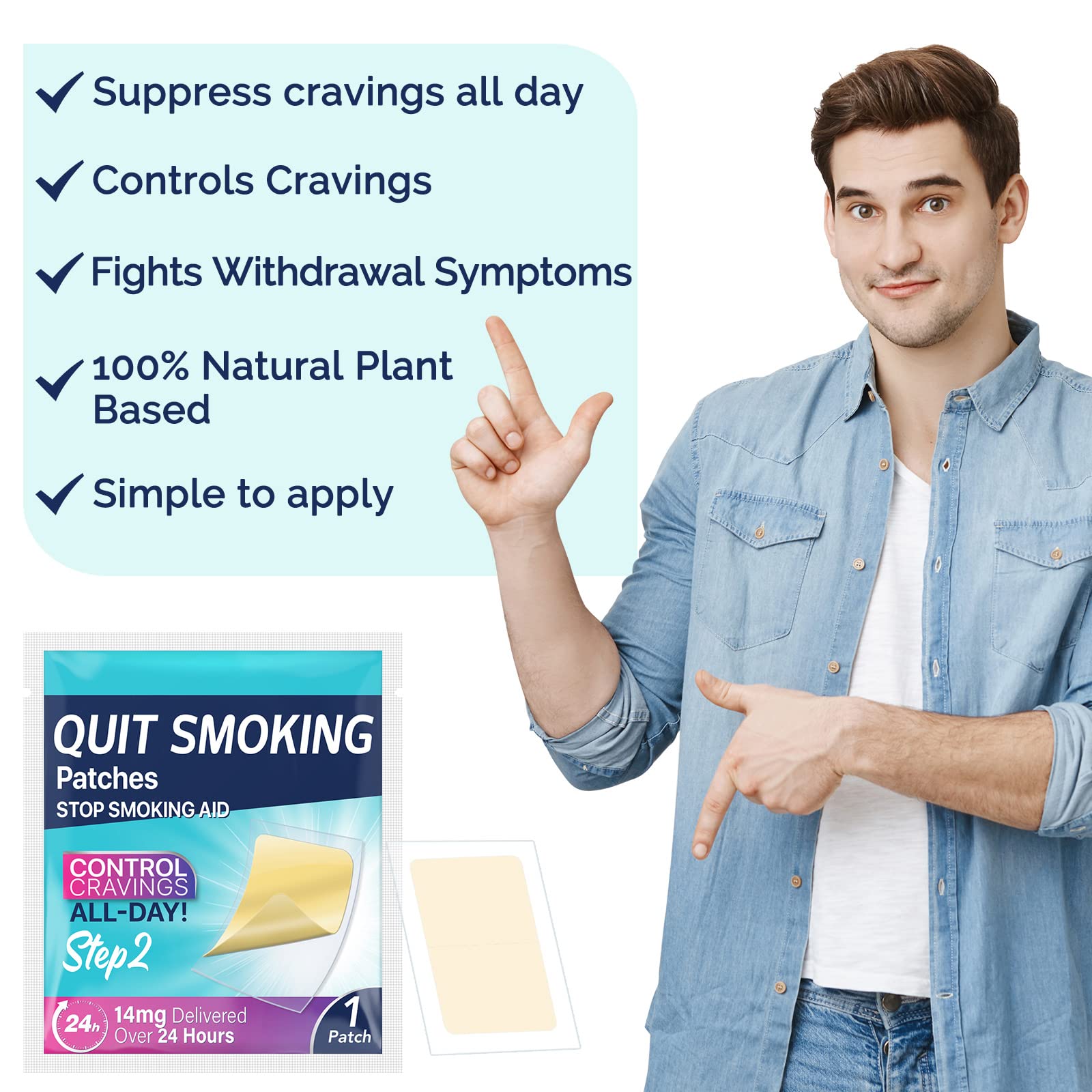 NenMaoKeNu Step 2 quit patch skin-application demonstrates daily use on clean skin.