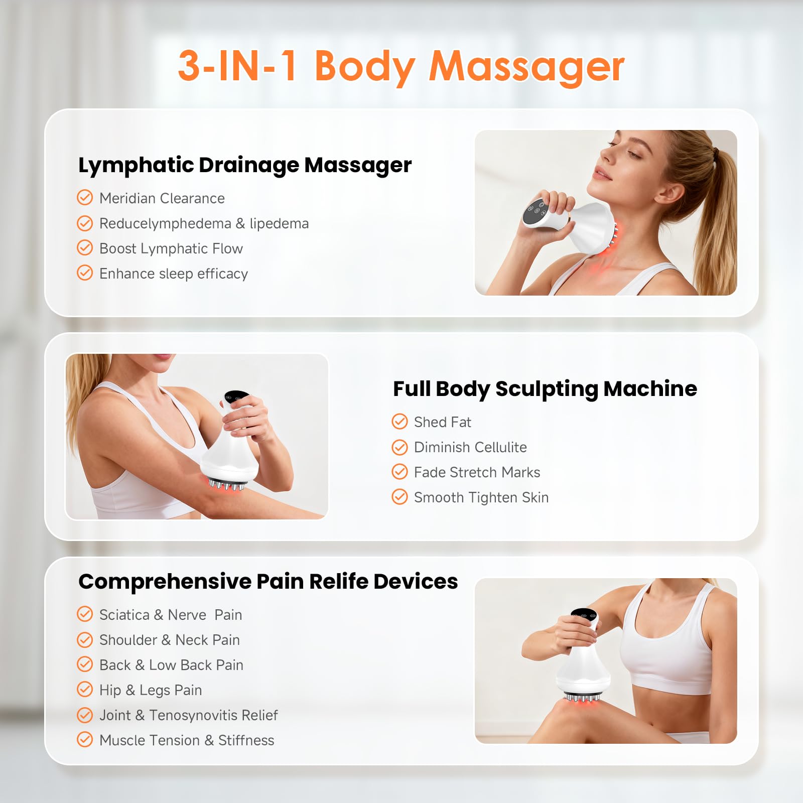 NENRENT Body Sculpting Machine closeup of massage heads for precise contact
