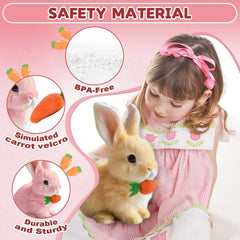 Nenrte bunny toy with twitching ears enhances interactive storytelling moments.