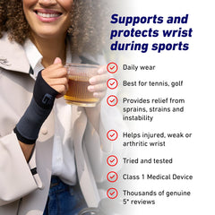 Neo-G Wrist and Thumb Support with multi-zone compression stabilizing the wrist and thumb