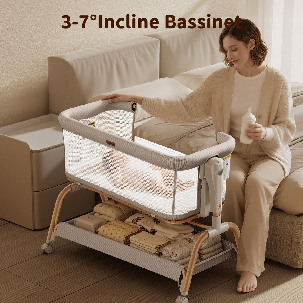 NeoBorn 3-7 degree incline supports comfortable sleeping positions.