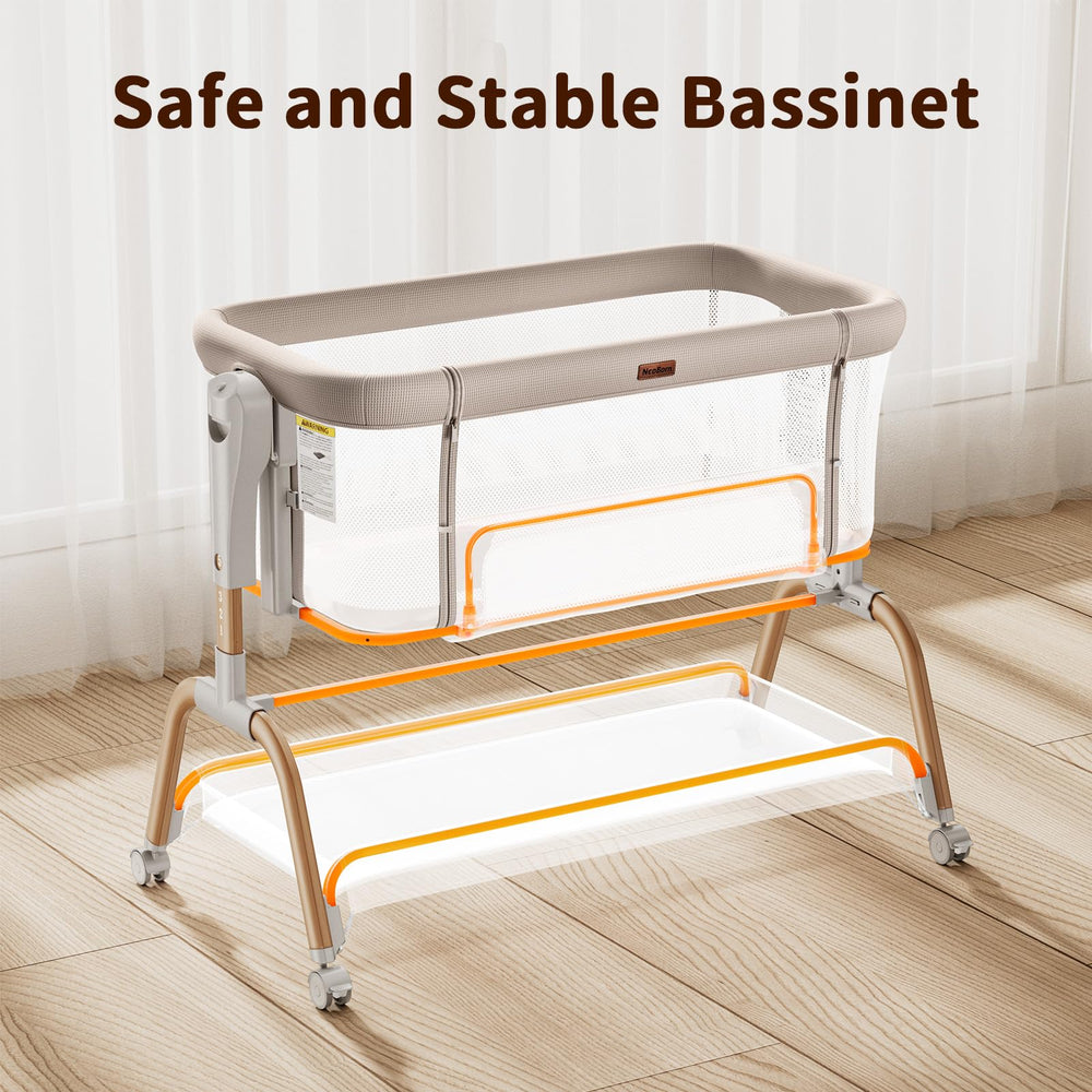 NeoBorn widened base enhances stability for a secure sleeping surface.