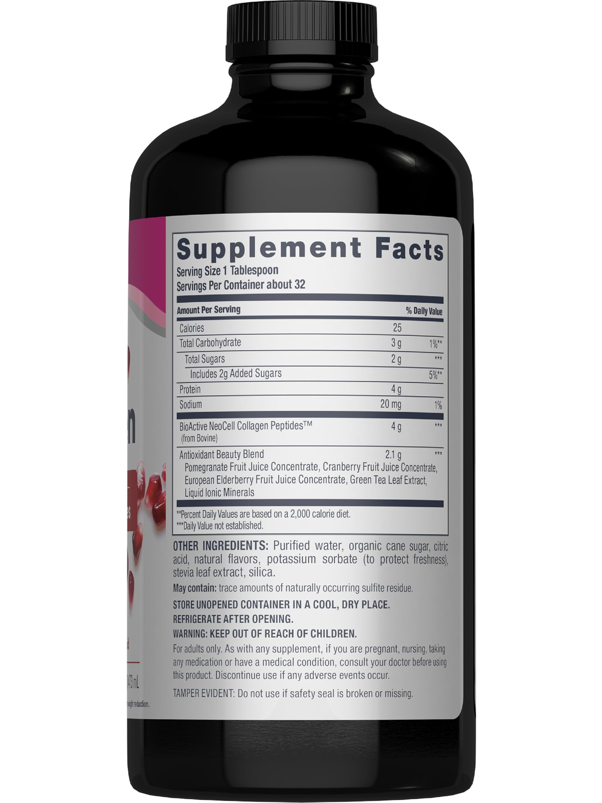 Close view of 4 g hydrolyzed collagen peptides from types I and III