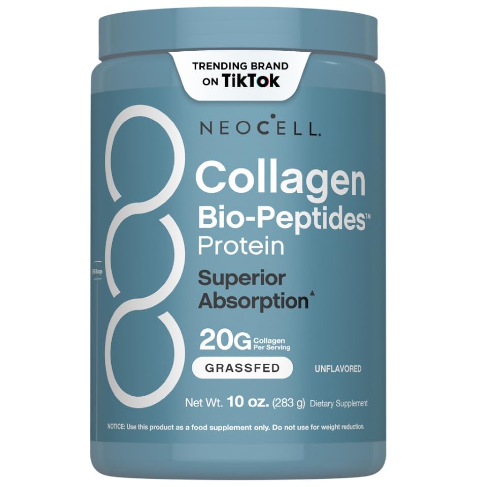 NeoCell Collagen Bio-Peptides powder in tin for daily skin support