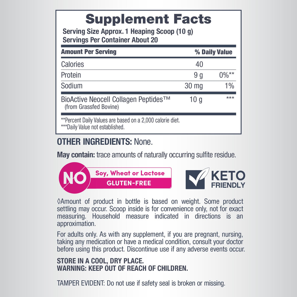 NeoCell collagen peptides stirred into a smoothie for convenient daily use.