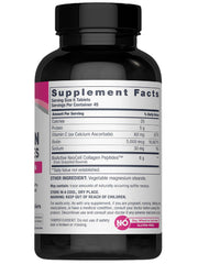 NeoCell Collagen pills bottle back view shows ingredients and benefits.