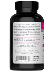 NeoCell Collagen pills label closeup highlights vitamin C and biotin.