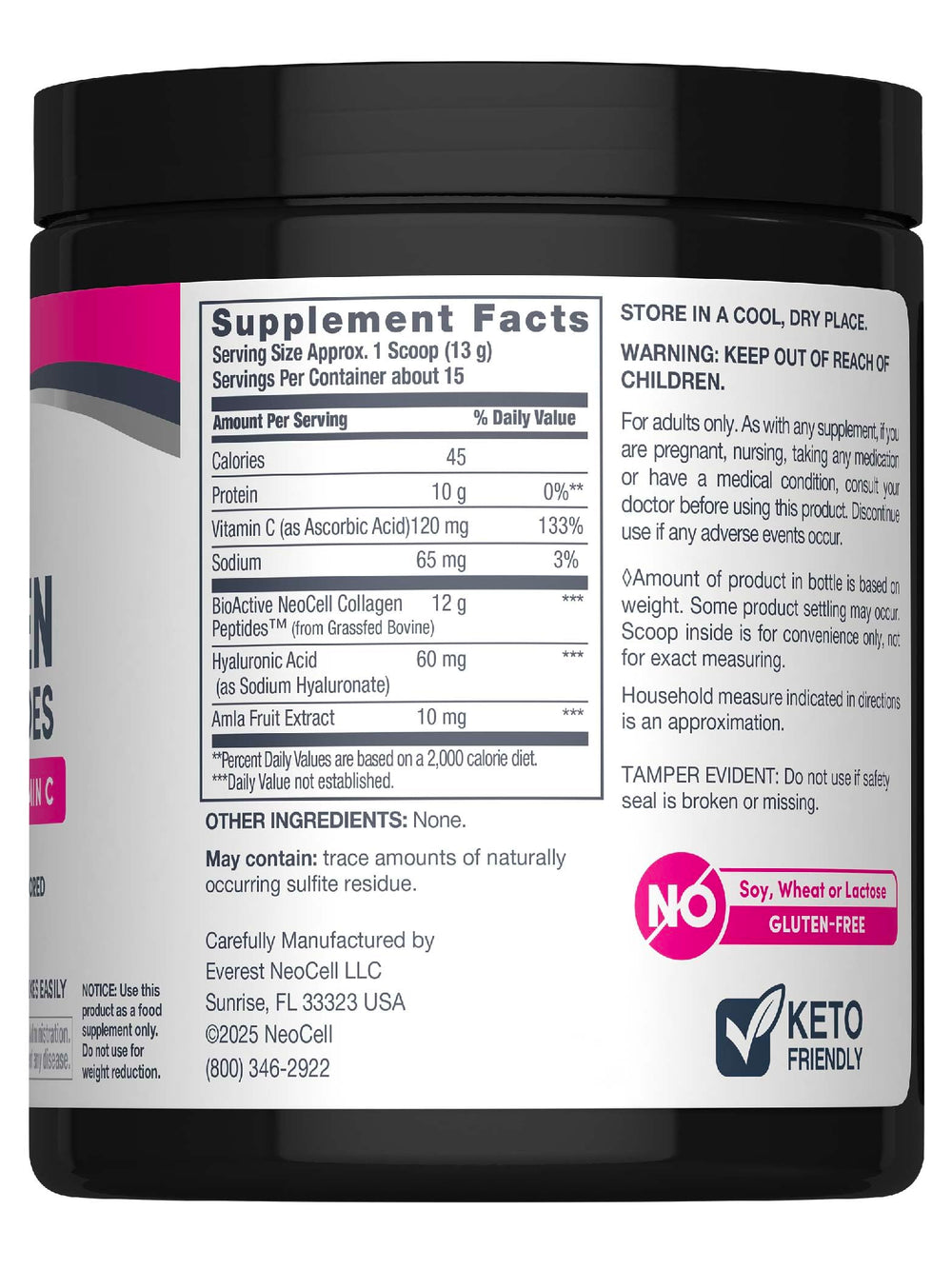 NeoCell Collagen Powder scoop dissolving in a beverage for easy daily intake