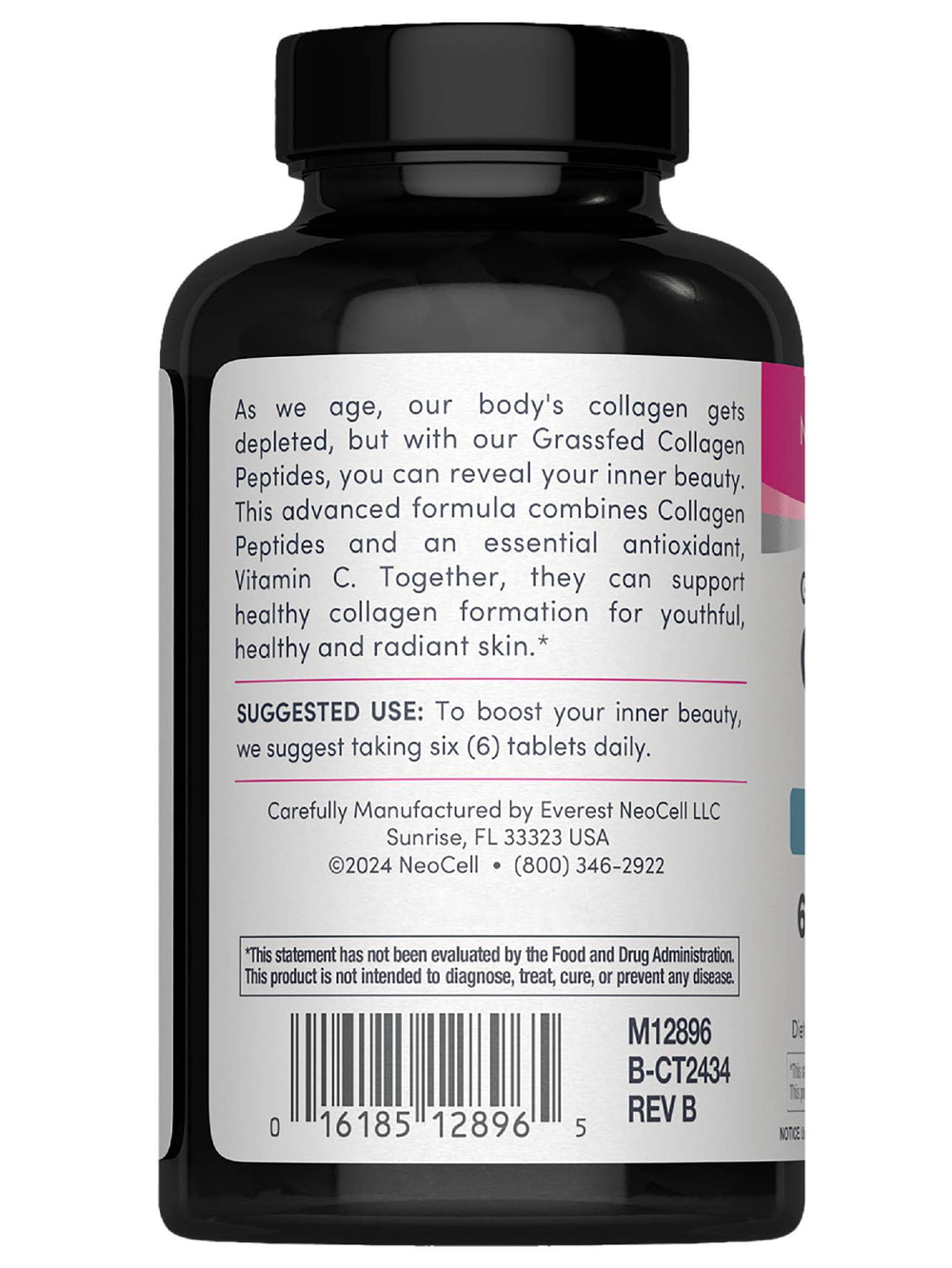 NeoCell grass-fed collagen types 1 and 3 bottle highlights skincare support.