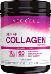 NeoCell grassfed collagen peptides powder bottle for daily beauty support and easy mixing.