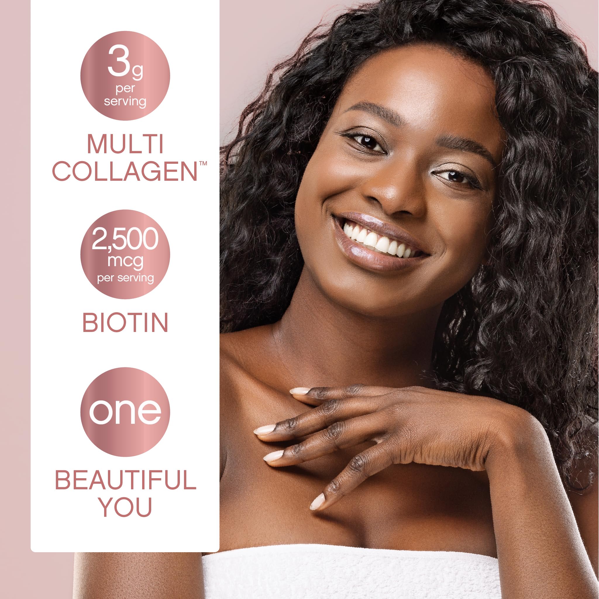 NeoCell hair, skin, nails benefit visual from collagen plus biotin.