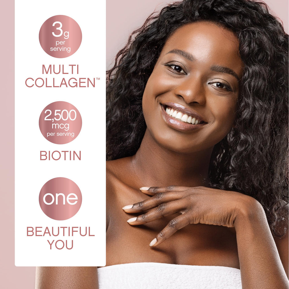 NeoCell hair, skin, nails benefit visual from collagen plus biotin.