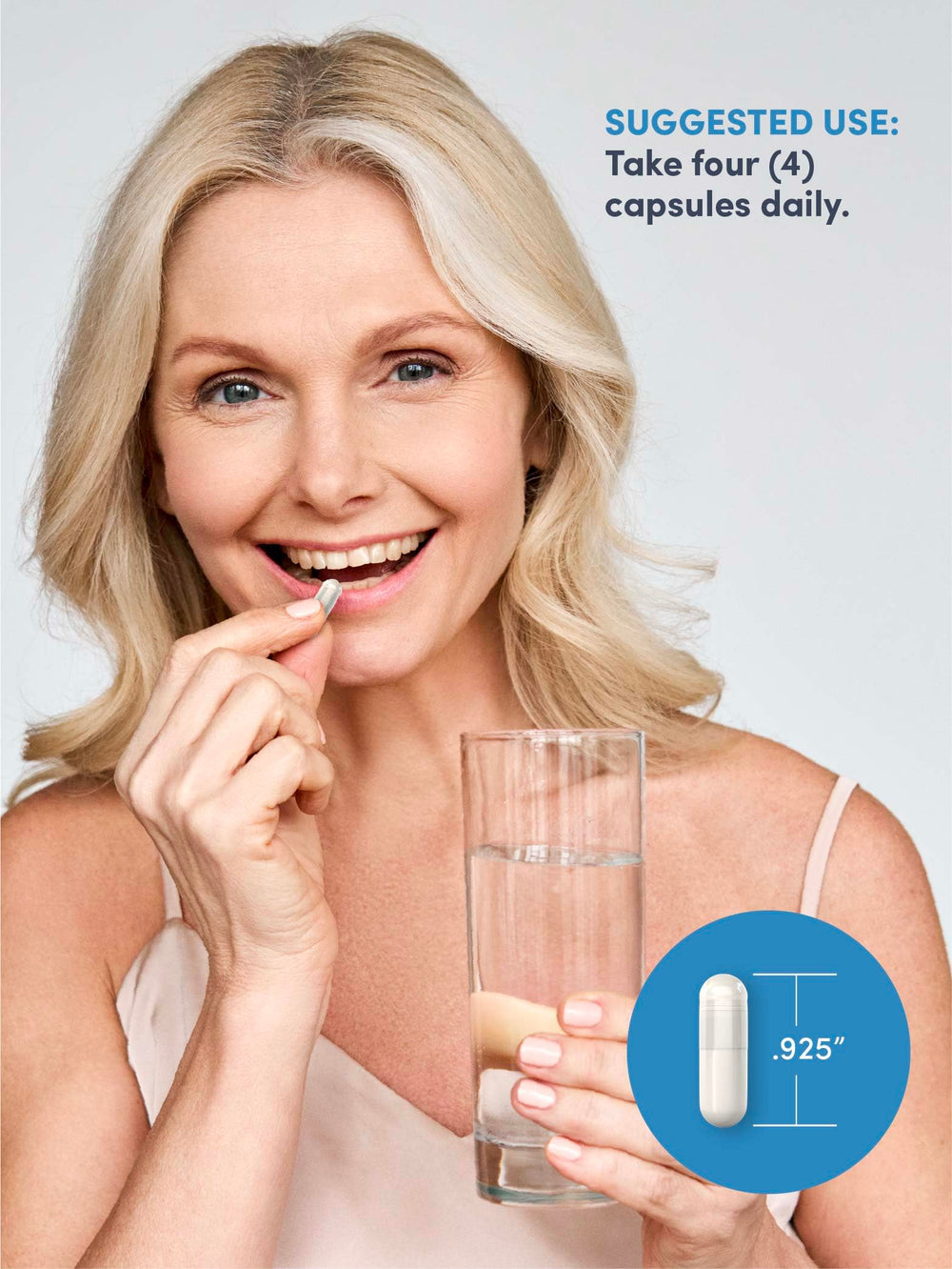 NeoCell Joint Complex serving information on package, promoting four capsules daily.