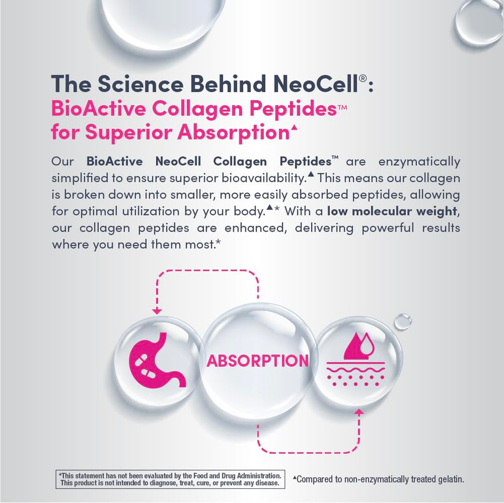 NeoCell Liquid Collagen bottle on kitchen counter for daily use.