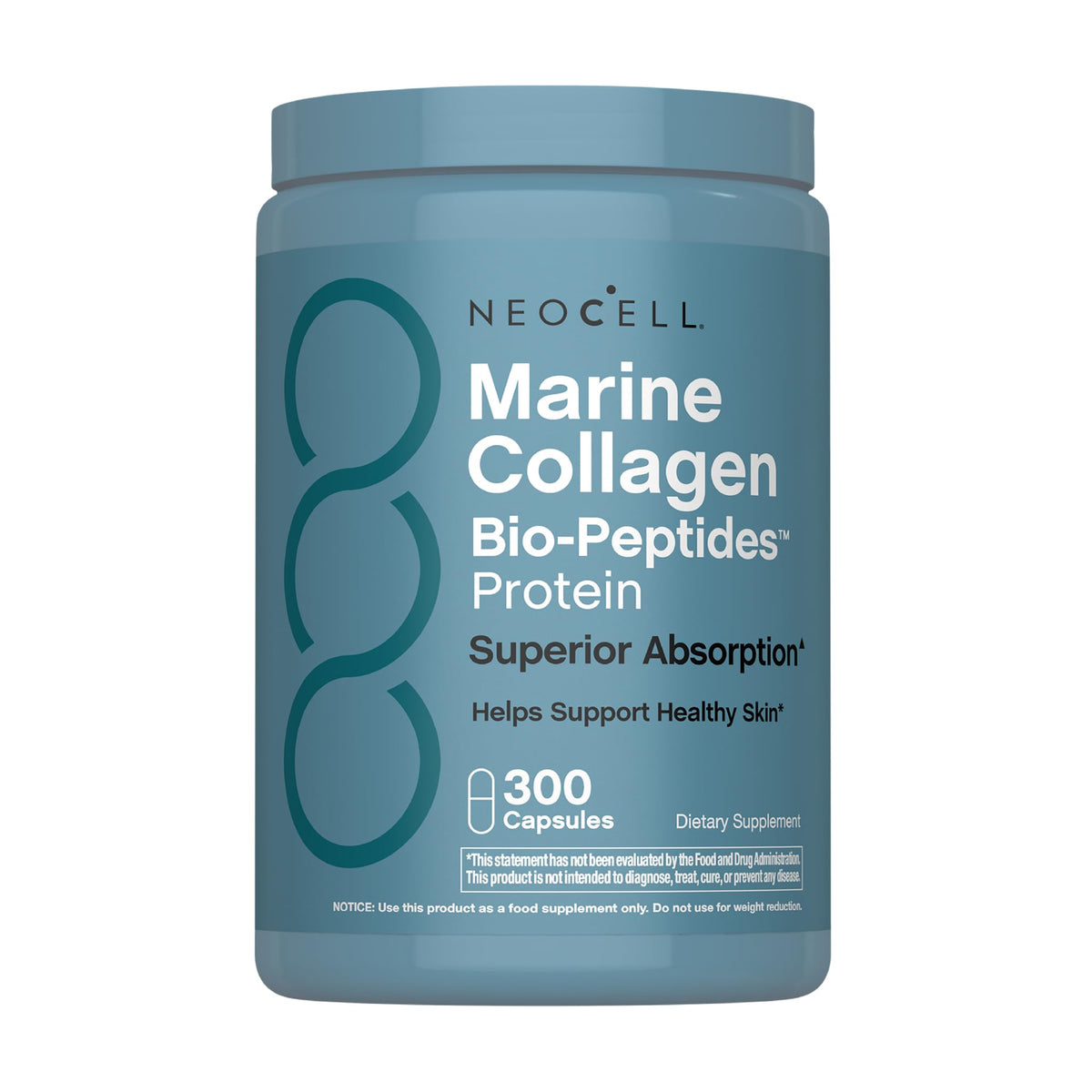 NeoCell Marine Collagen Capsules bottle displays premium daily supplement for radiance