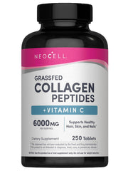 NeoCell Super Collagen Plus C bottle front promotes radiant hair, skin, and nails.